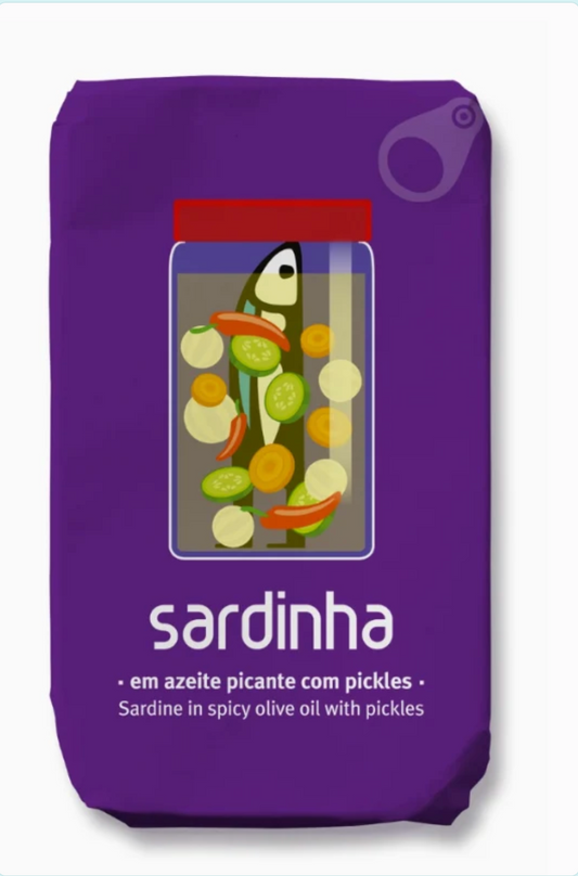 SARDINHA: Sardines in Spicy Olive Oil with Pickles